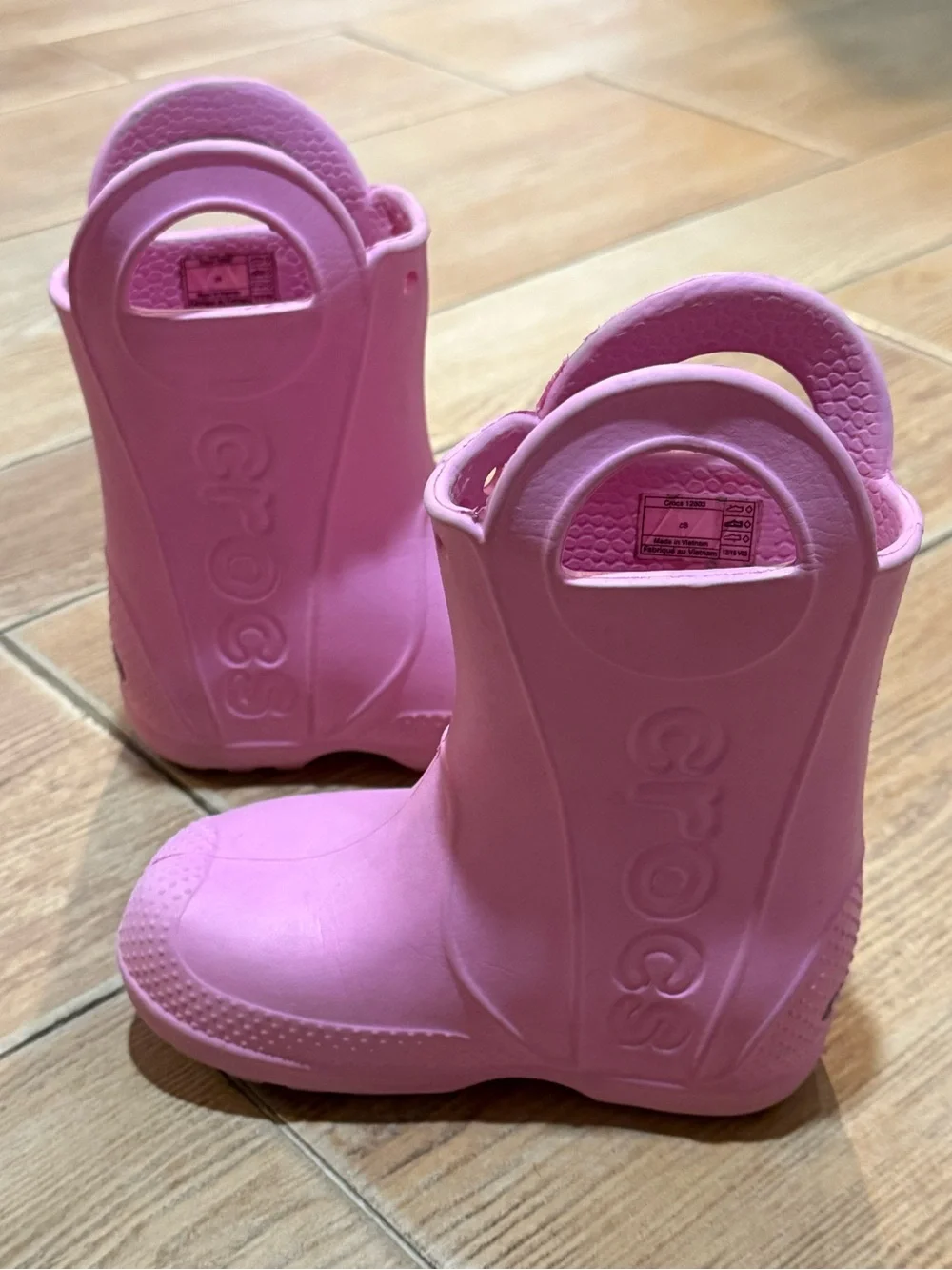 CROCS Kids Pink Waterproof Rain Boots